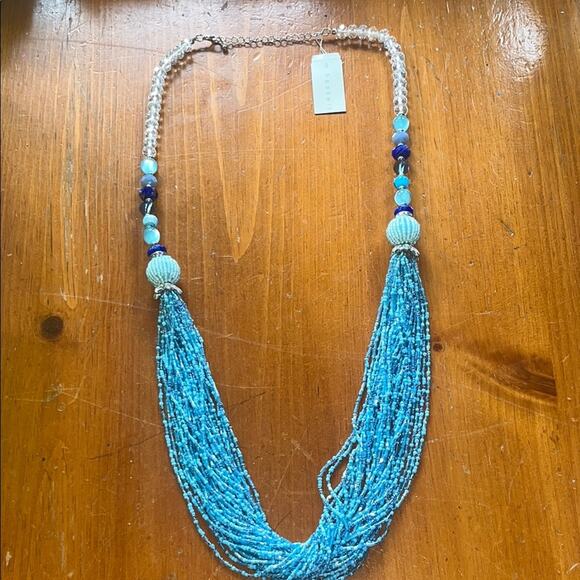 M. Haskell Elegant Blue Beaded Necklace NWT - Picture 1 of 3